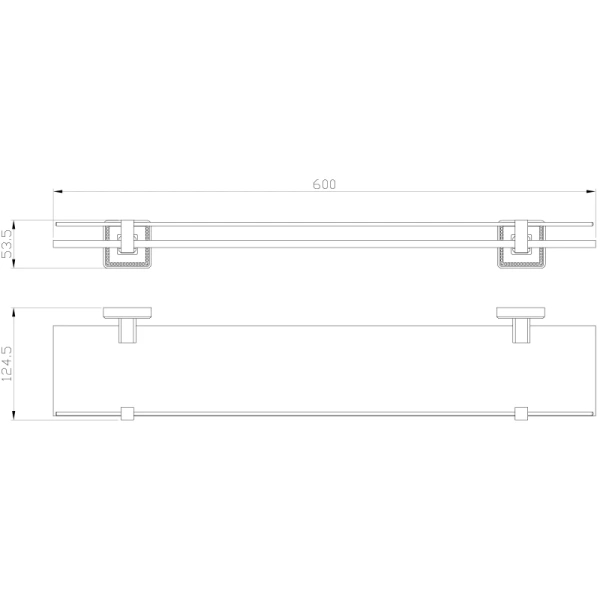 Полка стеклянная Wonzon & Woghand Roma WW-7227 60 см, бронза