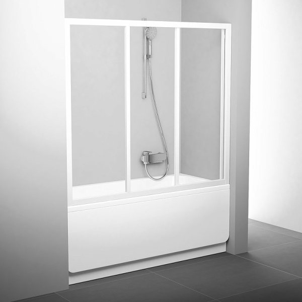 Шторка на ванну Ravak Supernova AVDP3-170 40VV0102Z1 профиль Белый стекло Transparent