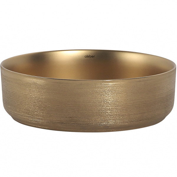 раковина 40x40 см abber bequem ac2109bgm, цвет золото матовое