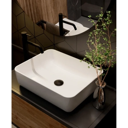 смеситель для раковины aquame siena aqm6214mb без донного клапана, черный матовый