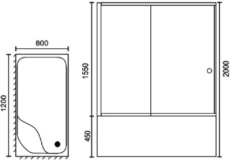 душевой уголок royal bath rb8100bp-c-ch-l с поддоном