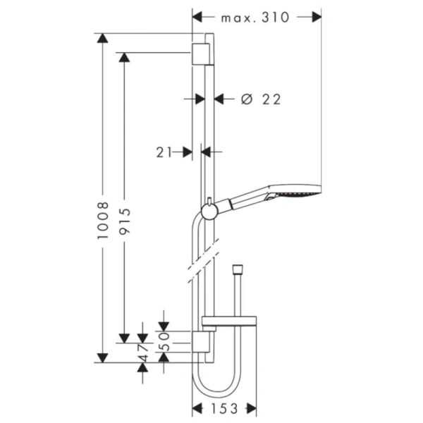 душевой гарнитур hansgrohe raindance select s 120 3j powderrain/unica's puro 900 27667000