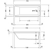 ванна duravit vero air 700412000000000 акриловая, built-in 170x75 см, белый