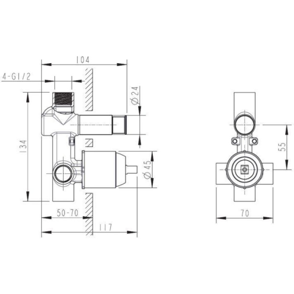 внутренняя часть bravat d9100cp-eng смесителя