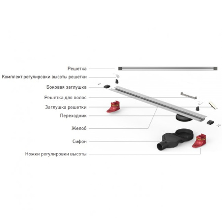 душевой лоток berges super slim 800 095154 с черной матовой решеткой