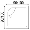 душевой поддон из абс-пластика wemor 100x100 s 10000006111 белый