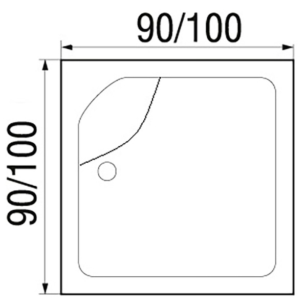 душевой поддон из абс-пластика wemor 100x100 s 10000006111 белый