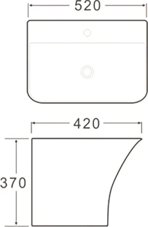 раковина santiline sl-4021 подвесная, 50x45 см, белая