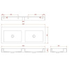 раковина boheme armadi art flat 120 888-120 двойная белая матовая