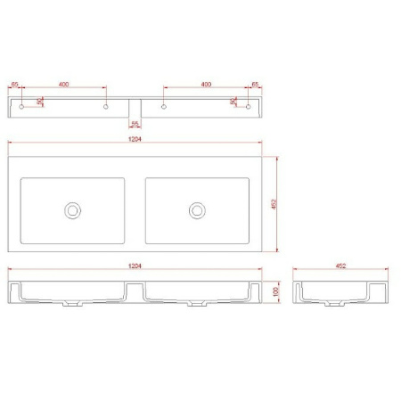 раковина boheme armadi art flat 120 888-120 двойная белая матовая