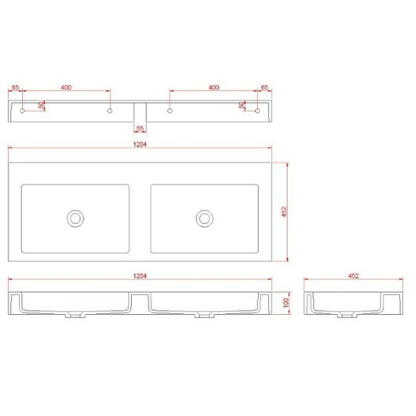 раковина boheme armadi art flat 120 888-120 двойная белая матовая
