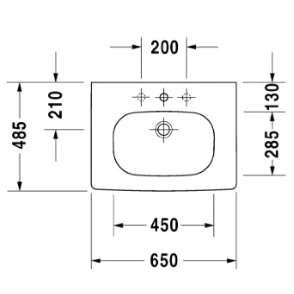 раковина полувстраиваемая duravit d-code 03426500002