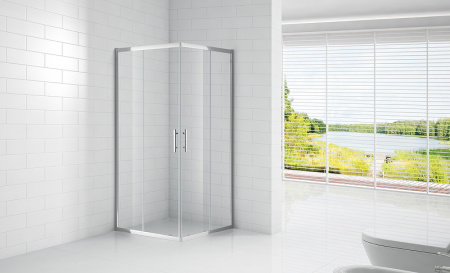 душевой уголок cezares eco 100x100 eco-o-a-2-100-c-cr профиль хром стекло прозрачное
