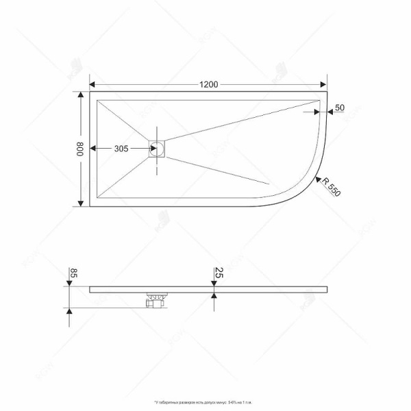 душевой поддон из искусственного камня rgw st/ar-w 120×80 см, 16154128-01r белый