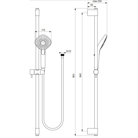 душевой гарнитур ideal standard idealrain evo b2238aa хром