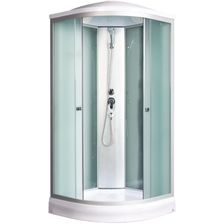 Душевая кабина River Nara Light 80x80x15 МТ 10000001686 профиль матовый хром, задняя стенка белая