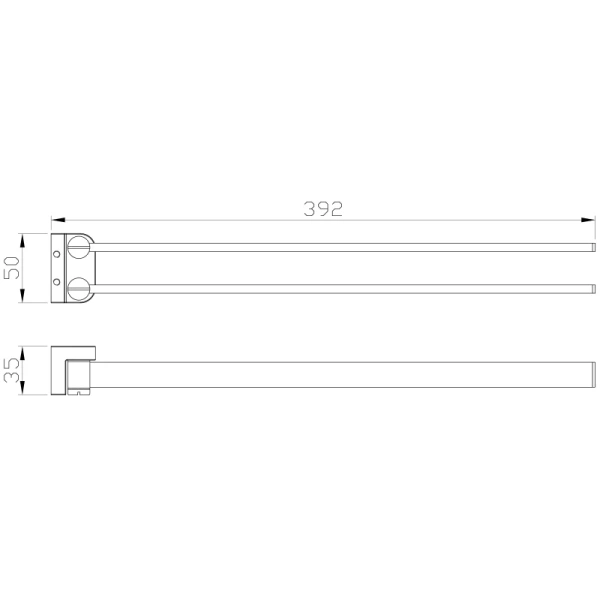 Полотенцедержатель Wonzon & Woghand WW-9531 39,2 см, поворотный, двойной, хром