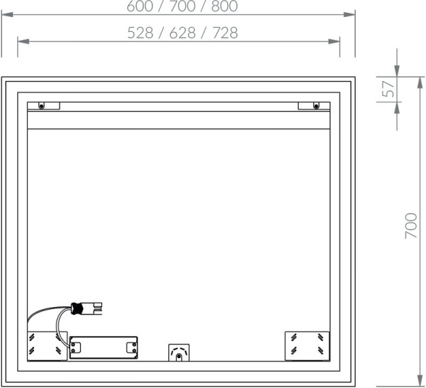 зеркало 80х70 см ravak oblong i x000001564