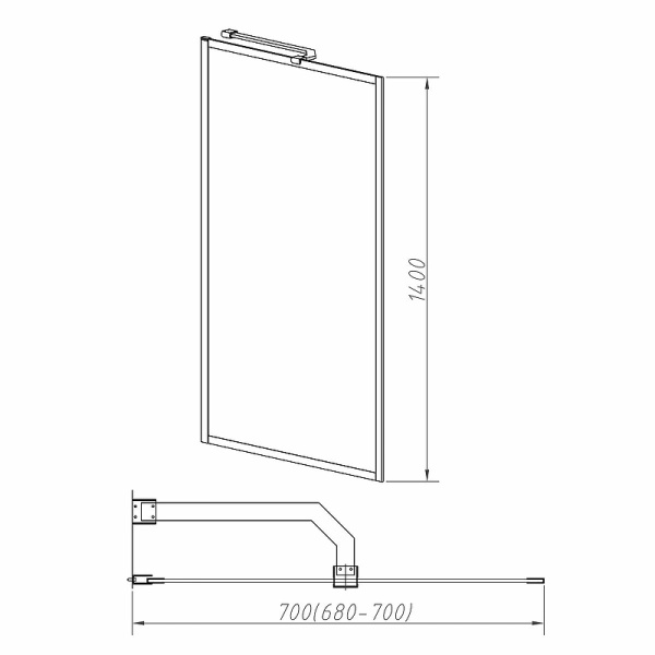 шторка на ванну vincea 70x140 vsb-41700clg профиль брашированное золото, стекло прозрачное