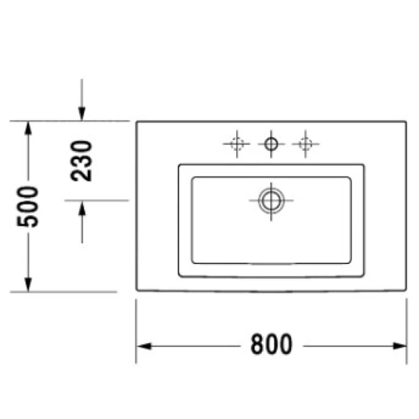 раковина полувстраиваемая duravit 2nd floor 80 см 0491800000