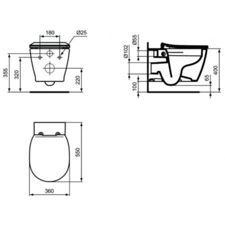 унитаз подвесной ideal standard connect e822301