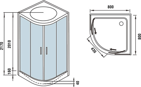 душевая кабина weltwasser ww500 werra 802 80x80 10000003225 профиль хром стекло прозрачное
