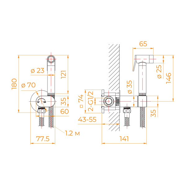 гигиенический душ со смесителем rgw sp-213