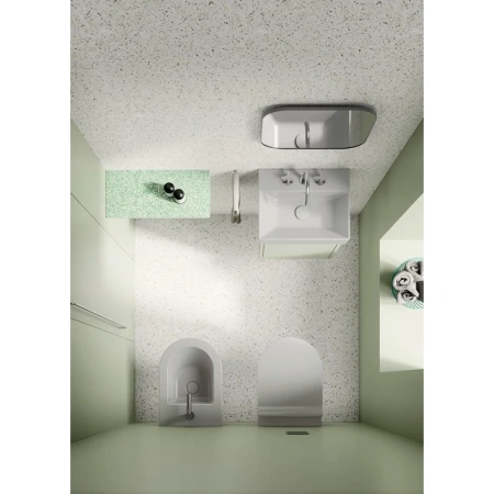 раковина gsi kube x 9485109 подвесная, 45x35 см, bianco opaco (белый матовый)