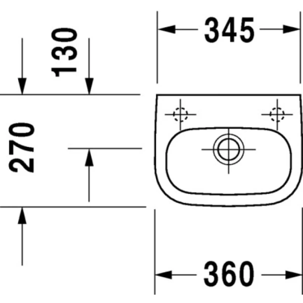 раковина подвесная duravit d-code 07053600092