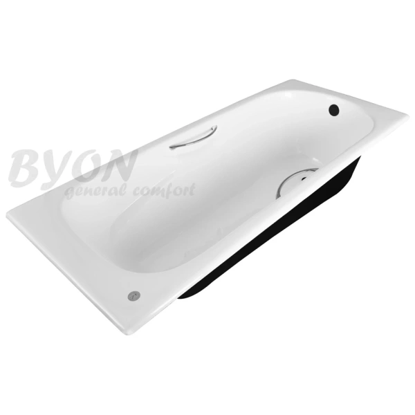 чугунная ванна byon b15 170x75 v0000221 с ручками с антискользящим покрытием