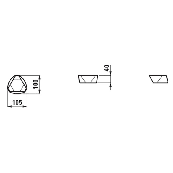 Laufen Laufen Home collection Керамическая чаша 105х100х40 мм TRIO TRAY, настольная, цвет: белый