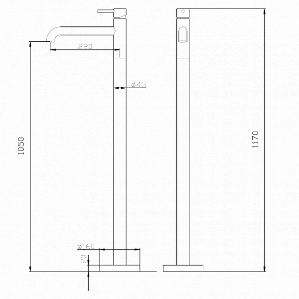 смеситель для раковины напольный abber wasser kreis af8140b черный матовый