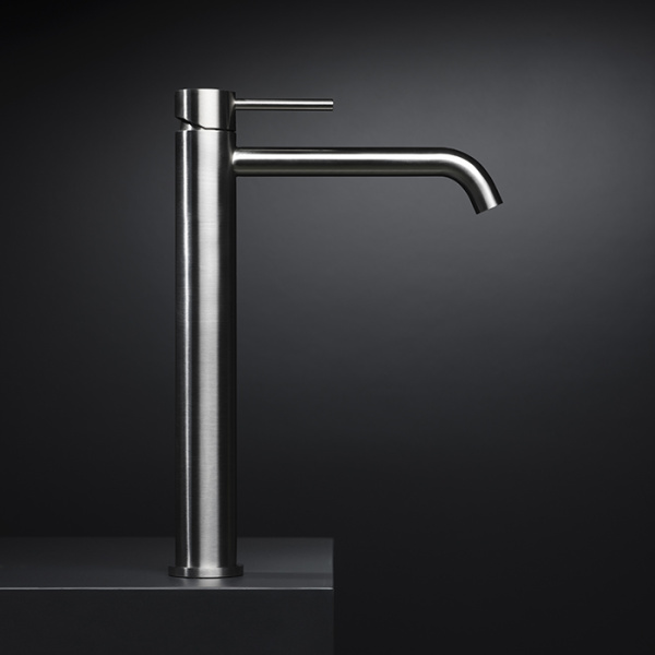 смеситель newform x-steel 316 69615x.50.050 для раковины на 1 отв., высокий, без донного клапана, излив 19 см., inox