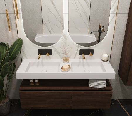 раковина boheme armadi art flat 140 888-140 двойная белая матовая