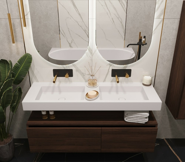 раковина boheme armadi art flat 140 888-140 двойная белая матовая