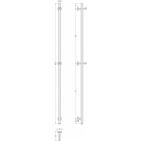 полотенцесушитель электрический 1650x50 золотой шелк сунержа аскет 32-0850-1650