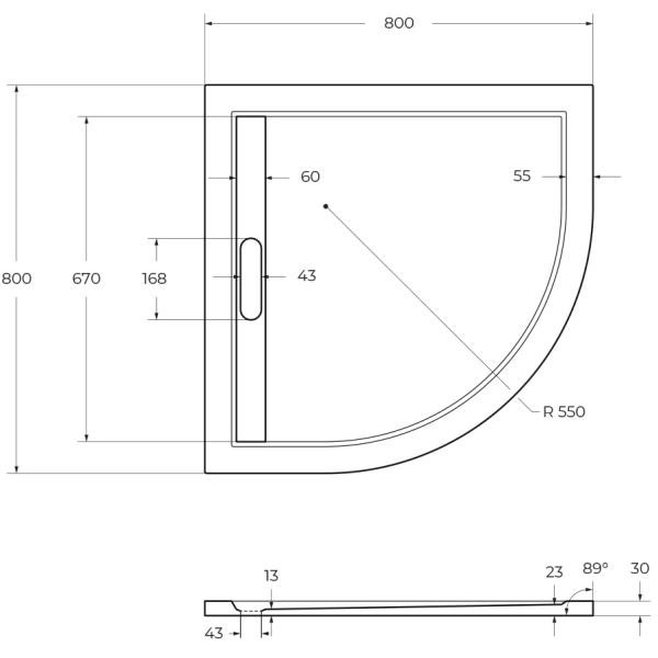 душевой поддон из литьевого мрамора 80x80 см cezares tray-as-r-80-30-w