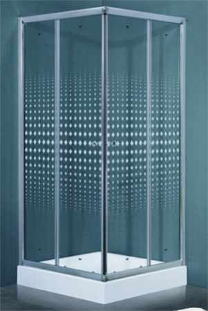Душевой уголок Timo TL 80×80 TL-8002R профиль хром, стекло прозрачное с рисунком