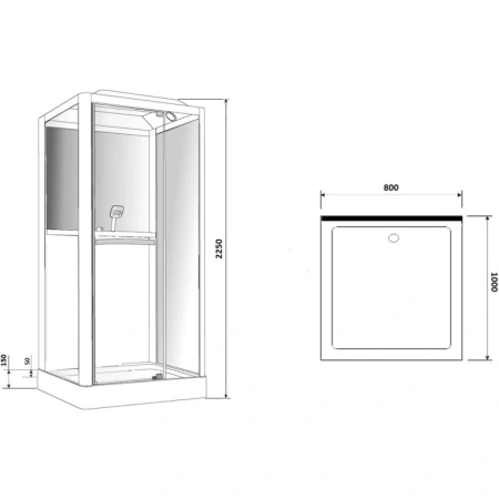 душевая кабина grossman gr-122 100x80 профиль белый стекло прозрачное