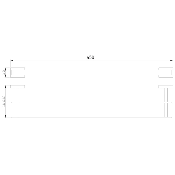 Полотенцедержатель Wonzon & Woghand Flat WW-9711-45CM 45 см, двойной, хром