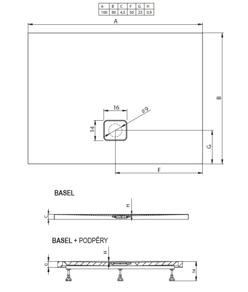 душевой поддон riho basel 404 100×80 см dc141600000000s(d005005065) черный глянцевый