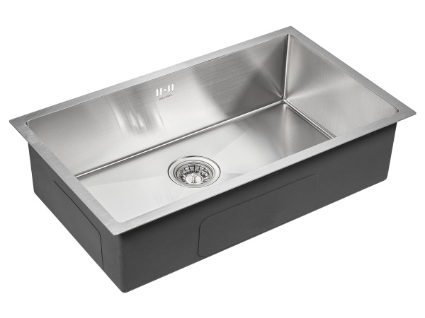 кухонная мойка paulmark next 74 uni pm217444-bs, цвет нержавеющая сталь