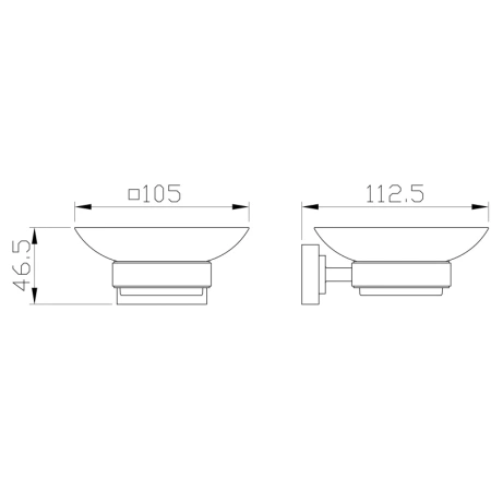 Мыльница Wonzon & Woghand Flat WW-9722 настенная, хром