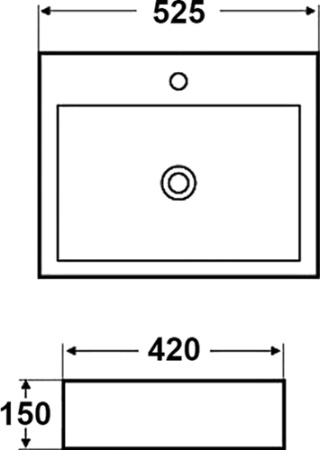 раковина накладная melana 805-7033