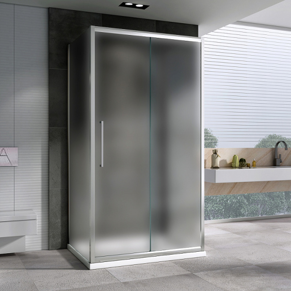 душевой уголок abber schwarzer diamant 160x60 ag30160mхh-s60m-s60m профиль хром, стекло матовое