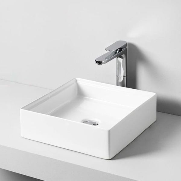 Раковина накладная 38 см Artceram Scalino SCL001 05 00, белая матовый.