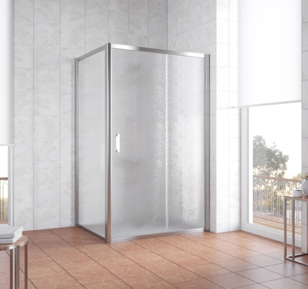 душевой уголок vegas glass zp+zpv 130*90 08 02 профиль глянцевый хром, стекло шиншилла