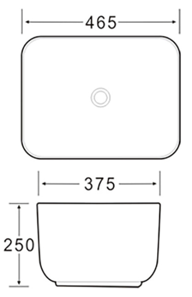 раковина santiline sl-1112 накладная, 46.5x37.5 см, белая
