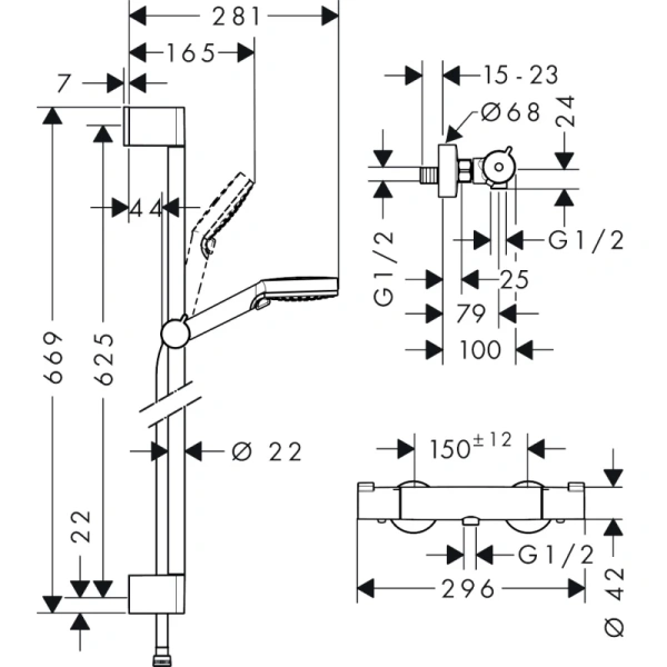 термостат для душа hansgrohe ecostat 27812400