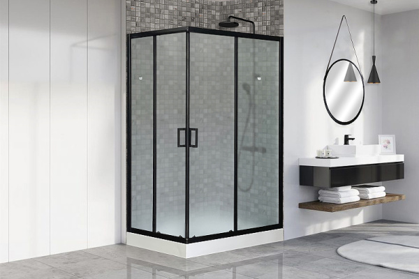 душевой уголок royal bath hp 120×80 rb8120hp-c-bl-r профиль черный, стекло матовое